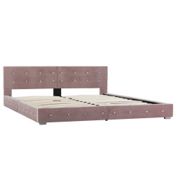 Lit avec matelas Rose Velours 160 x 200 cm