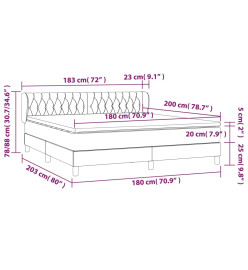 Lit à sommier tapissier avec matelas Gris clair 180x200cm Tissu