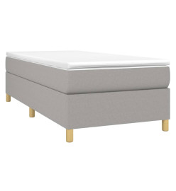 Lit à sommier tapissier avec matelas Gris clair 80x200 cm Tissu