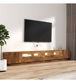 Ensemble de meubles TV avec lumières LED 3 pcs Chêne fumé