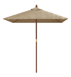 Parasol de jardin avec mât en bois taupe 198x198x231 cm