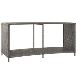 Étagères de rangement 2 pcs gris résine tressée