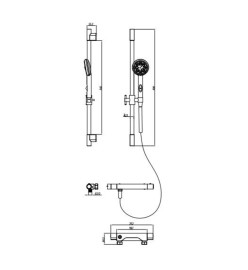 SCHÜTTE Ensemble de barre de douche AQUA 2 SAVE chrome