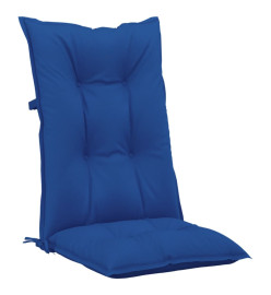 Coussins de chaise de jardin à dossier haut lot de 6 bleu royal