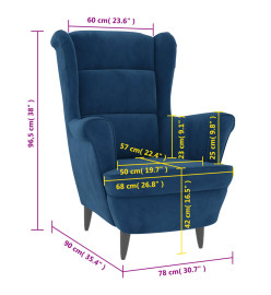 Fauteuil bleu velours