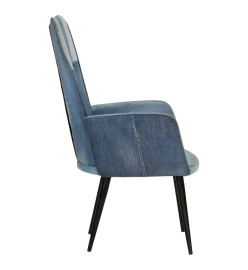 Chaise à oreilles Denim patchwork Toile