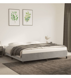 Cadre de lit Gris clair 200x200 cm Velours