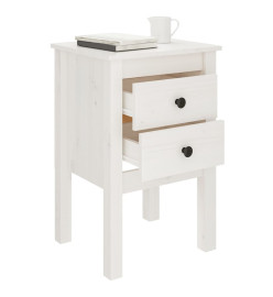 Table de chevet Blanc 40x35x61,5 cm Bois de pin massif