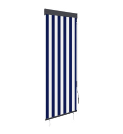 Store roulant d'extérieur 60x250 cm Bleu et blanc