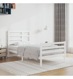 Cadre de lit Blanc Bois massif 100x200 cm