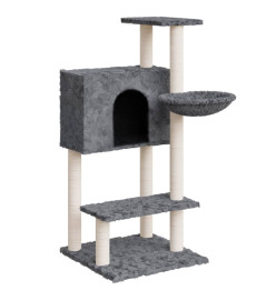 Arbre à chat avec griffoirs en sisal Gris foncé 108,5 cm