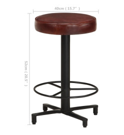 Tabourets de bar lot de 2 52 cm cuir véritable