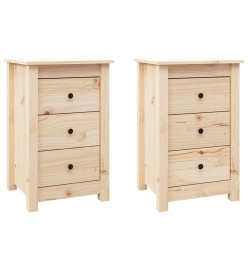 Tables de chevet 2 pcs 40x35x61,5 cm Bois de pin massif