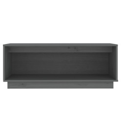 Meuble TV Gris 90x35x35 cm Bois de pin massif