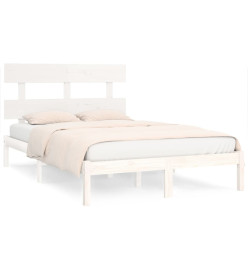 Cadre de lit Blanc Bois massif 200x200 cm