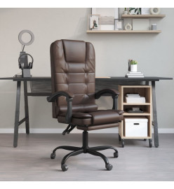 Fauteuil de massage inclinable de bureau Marron Similicuir