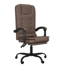 Fauteuil de massage inclinable de bureau Marron Similicuir