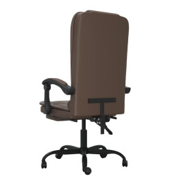 Fauteuil de massage inclinable de bureau Marron Similicuir