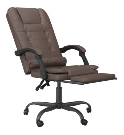 Fauteuil de massage inclinable de bureau Marron Similicuir