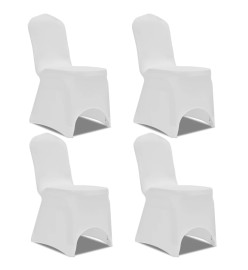 Housse de chaise extensible 4 pcs Blanc