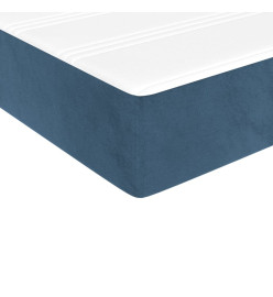 Lit à sommier tapissier avec matelas Bleu foncé 90x200 cm