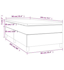 Lit à sommier tapissier avec matelas Bleu foncé 90x200 cm