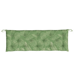 Coussin de banc de jardin motif de feuilles 150x50x7 cm