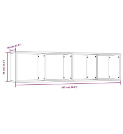 Bibliothèque/Meuble TV Chêne fumé 143x30x36cm Bois d'ingénierie