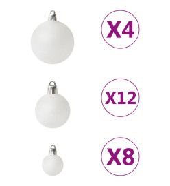 Ensemble de boules de Noël 100 pcs Blanc