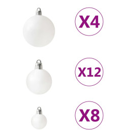 Ensemble de boules de Noël 100 pcs Blanc