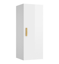 Armoire murale Blanc brillant 34,5x34x90 cm Bois d'ingénierie