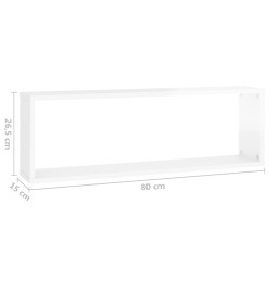 Étagère cube murale 4 pcs Blanc brillant 80x15x26,5cm Aggloméré