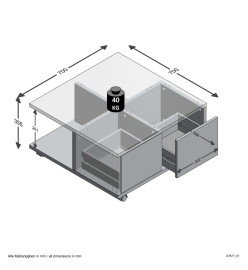 FMD Table basse mobile Chêne artisanal