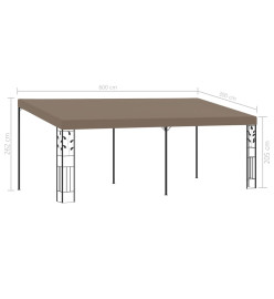 Belvédère mural 6x3x2,5 m Taupe