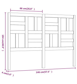 Tête de lit Blanc 146x4x104 cm Bois massif de pin
