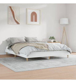 Cadre de lit blanc 140x200 cm bois d'ingénierie