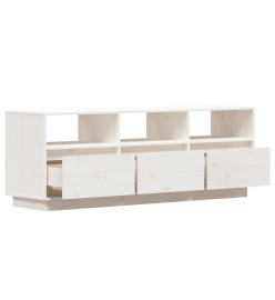 Meuble TV Blanc 140x37x50 cm Bois de pin massif