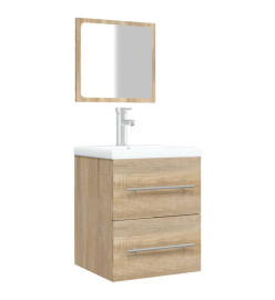 Armoire de salle de bain avec miroir Chêne Sonoma 41x38,5x48 cm