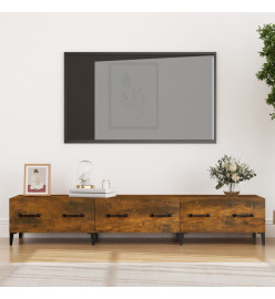 Meuble TV Chêne fumé 150x34,5x30 cm Bois d'ingénierie