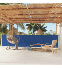 Auvent latéral rétractable de patio 117x600 cm Bleu