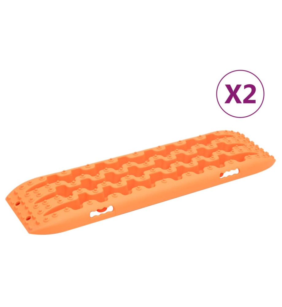 Planches de traction 2 pc Orange 106x30,5x7 cm Nylon