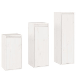 Meubles TV 3 pcs Blanc Bois massif de pin