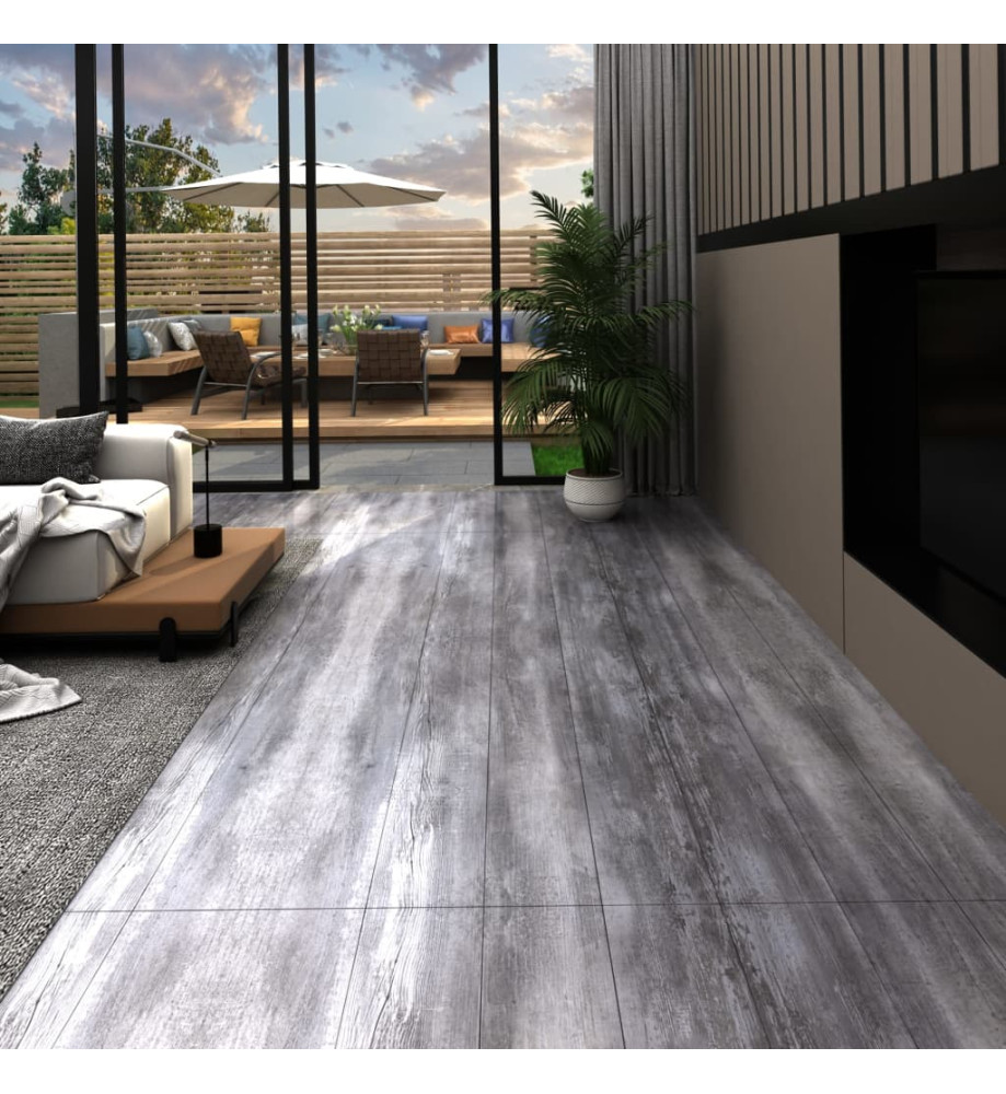 Planches de plancher PVC autoadhésif 2,51 m² 2 mm Gris bois mat