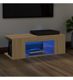 Meuble TV avec lumières LED chêne sonoma 90x39x30 cm