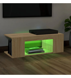 Meuble TV avec lumières LED chêne sonoma 90x39x30 cm