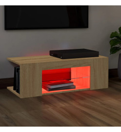 Meuble TV avec lumières LED chêne sonoma 90x39x30 cm