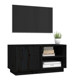 Meuble TV Noir 80x35x40,5 cm Bois de pin massif