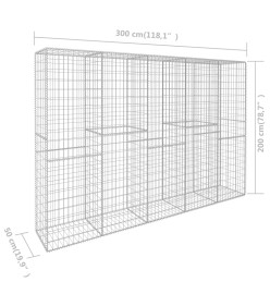 Mur en gabion avec couvercle Acier galvanisé 300 x 50 x 200 cm