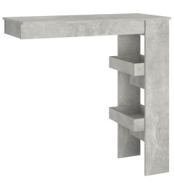 Table de bar murale Gris Béton 102x45x103,5cm Bois d'ingénierie