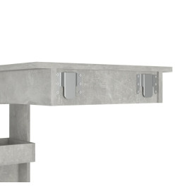 Table de bar murale Gris Béton 102x45x103,5cm Bois d'ingénierie